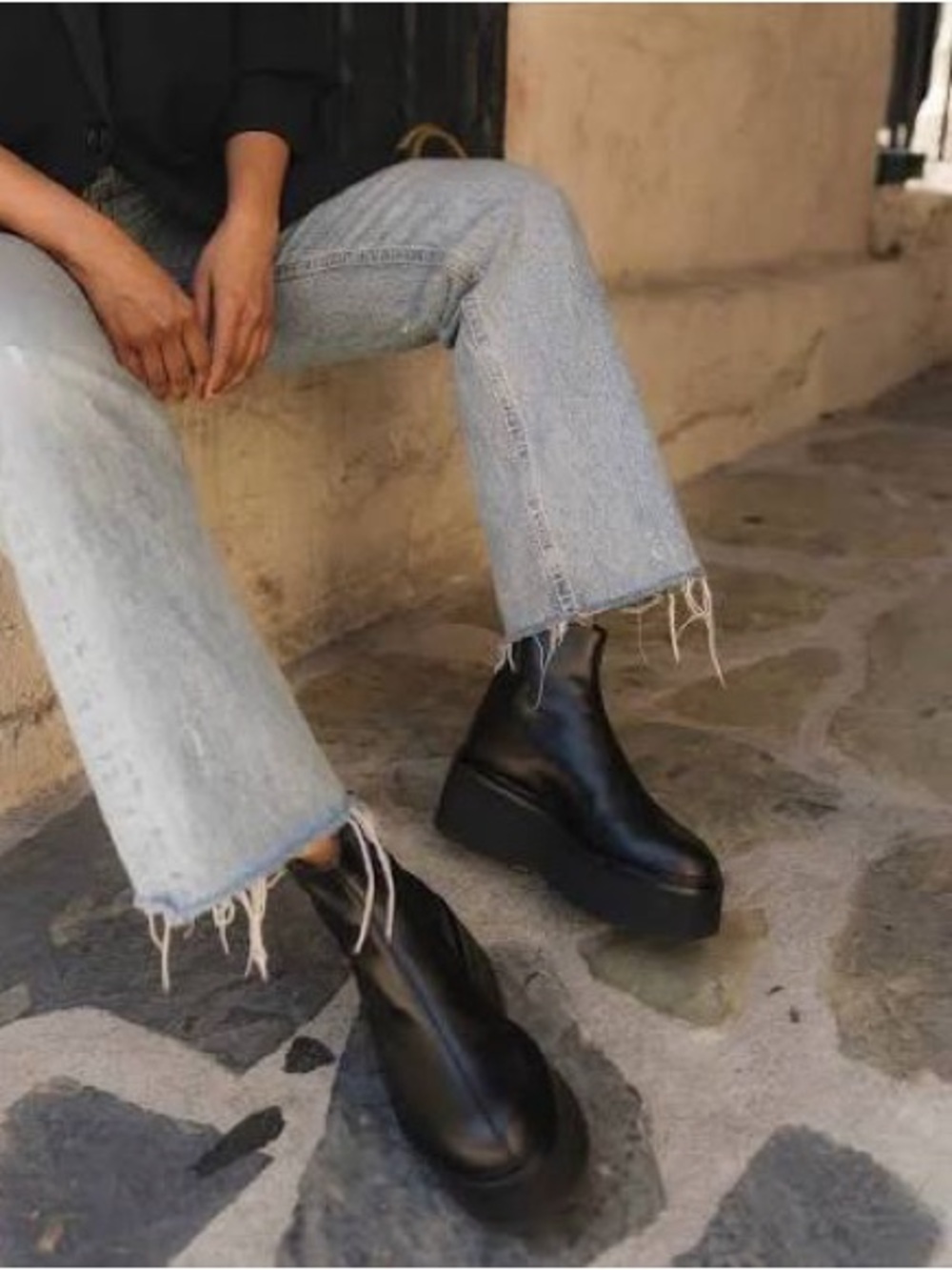 Platform Black Chelsea Ankle Boots
